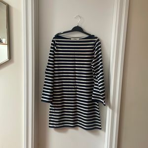 Marc Jacobs Striped Cream and Navy Blue Dress Size M